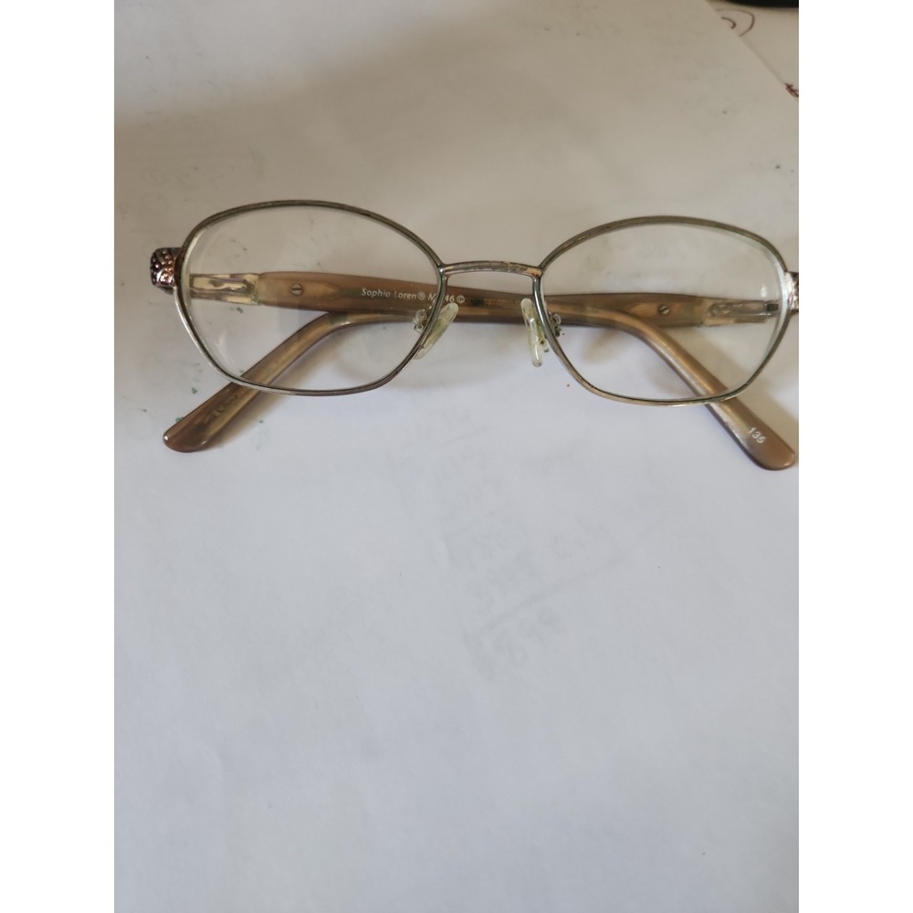 Sophia‎ Loren M225 Zyloware 168 Eyeglasses Frame Only Women's Silver Brown